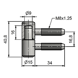   ZÁVĚS okenní 40 k zašroub.pevný čep  bílý Zn   *