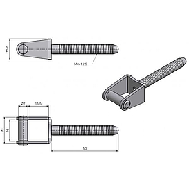   SKOBA okenní k zašroubování M8x50  žl. zinek