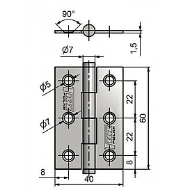   ZÁVĚS dveřní KZ 60 zinek  (20)