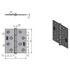   ZÁVĚS dveřní KZ 80 zinek  (50)