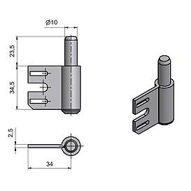   ZÁVĚS dveřní 34 OZ zinek modrý *