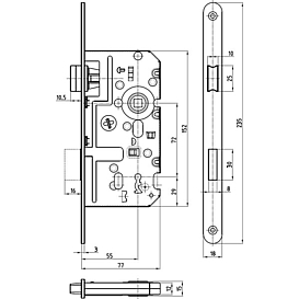   ZÁMEK magnetický K 340 P-L klíč 72/77/55 NEREZ