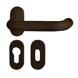   KLIKA dveřní se štíty HOLAR hnědá OVÁL H03 *
