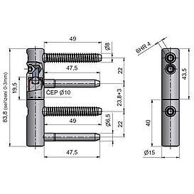   ZÁVĚS dveřní TRIO 15 bílý zinek (25)