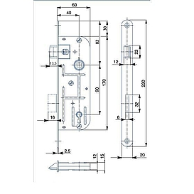   ZÁMEK zadlabací 02-03 dozický (60)90 bZN