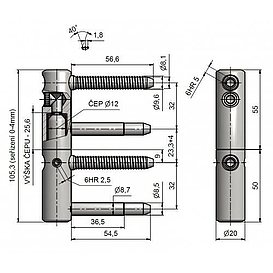   ZÁVĚS dveřní TRIO 20 bezpečnostní žlutý zinek (20)