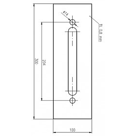   Plech ochranný pod bezpečnostní kování 100mm lesk
