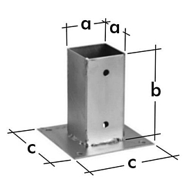   PATKA sloupku PSP 90 (91x150x2) se čtvercovou zákl.*