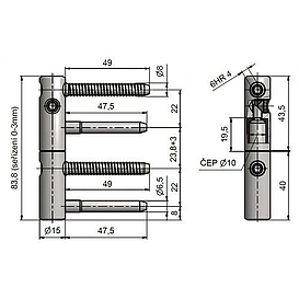   ZÁVĚS dveřní TRIO 15 expert žlutý Zn