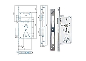  ZÁMEK zadlabací K131 P-L 99/90 s převodem b.zinek