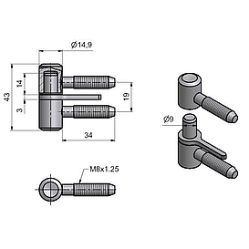   ZÁVĚS okenní 40 zašroub s hřebem bílý zinek (50)