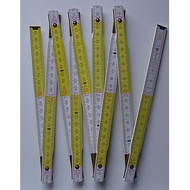   METR dřevěný Metrie bílo-žlutý 2m (10)