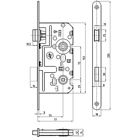   ZÁMEK magnetický K 342 P-L WC 72/77/55 NEREZ