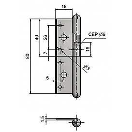   ZÁVĚS okenní spojov.80x20 bZN (100) *