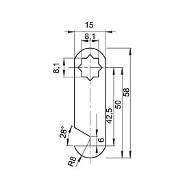   JAZÝČEK A10 (č.44) k zámkům série 1900 dlouhý
