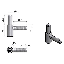   ZÁVĚS dveřní SD M10x1 bílý zinek *