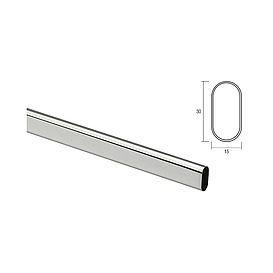   Šatní tyč CR 1m 30x15x0,7 oválná