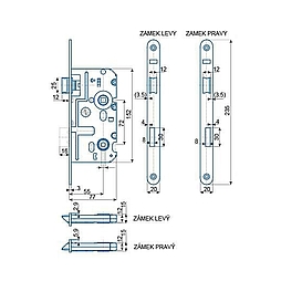   ZÁMEK K 322 P WC 72/77/55   bZN *