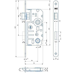   ZÁMEK K 242.6 L WC 72/70 bZN  *