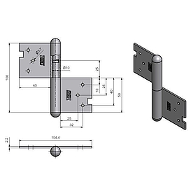   ZÁVĚS dveřní dřevěný 100 P  (10)