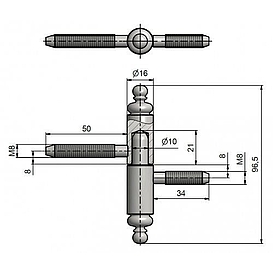   ZÁVĚS dveřní pomosaz UŘ 60 (25) *