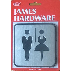   Piktogram WC dámy/páni Nerez (čtverec) *
