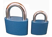  ZÁMEK visací 32163 litina 63mm modrý  4 klíče