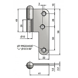   ZÁVĚS dveřní VD  T5 P  bZn (25)
