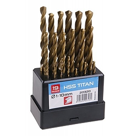  SADA HSS TITAN vrtáků 19ks,1-10x0.5mm *20320