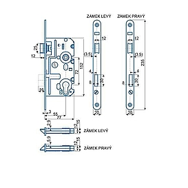   K 321 P Zámek vložkový 72/77 plast. střelka bZN*
