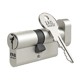   VLOŽKA FAB 2H.02/D 30+35 s knoflíkem KO  Nikl  3 klíče