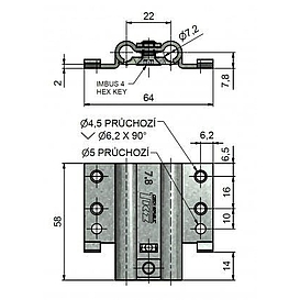   VLOŽKA závěsu 22/7-7.8 DZ pro oblož.zárubně *