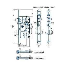   ZÁMEK K 330 L WC 72/77/55 bZN *